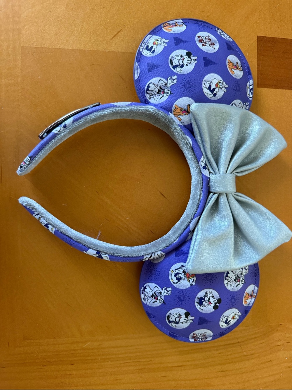 Loungefly Purple Disney Character Ear Headband with Silver Bow